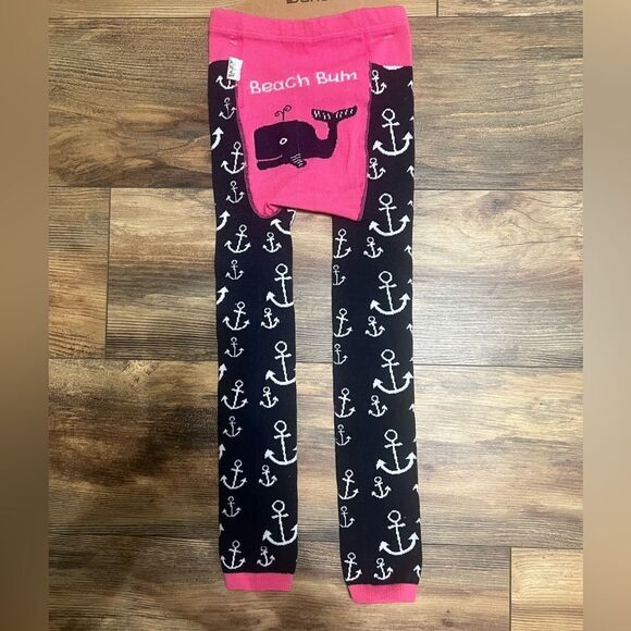 Lazy One leggings beach bum bottoms whale anchor graphic size 4T cute cozy - Picture 1 of 5